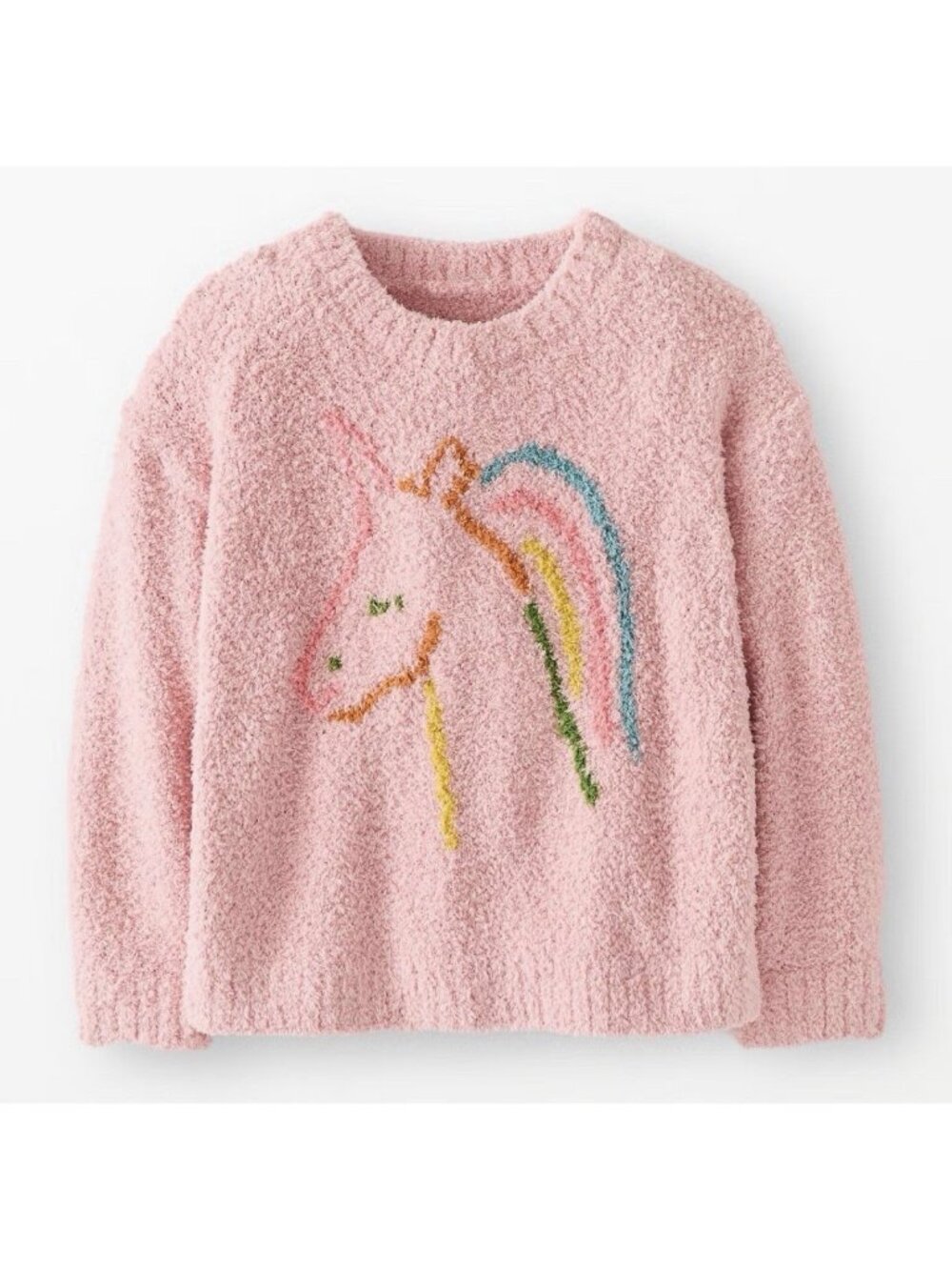 Hanna Andersson Girls Marshmallow Fleece Unicorn Graphic Sweatshirt Pink 8